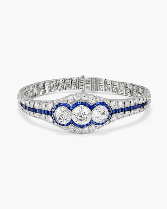 Art Deco Diamond and Sapphire Bracelet by J.E. Caldwell & Co.