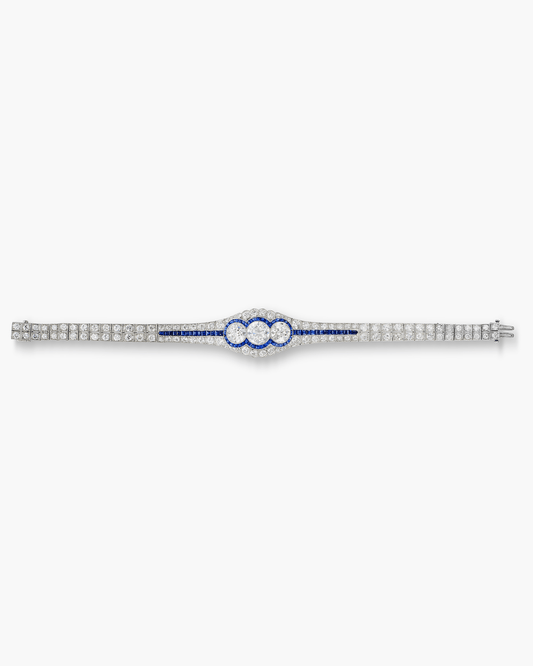 Art Deco Diamond and Sapphire Bracelet by J.E. Caldwell & Co.