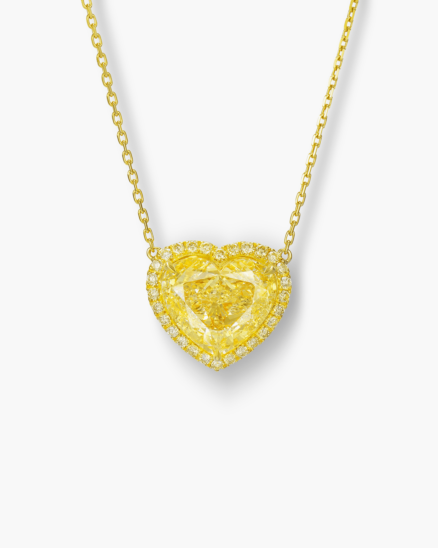 3.74 carat Heart Shape Yellow Diamond Pendant Necklace – Ronald Abram, image size:1500x1875