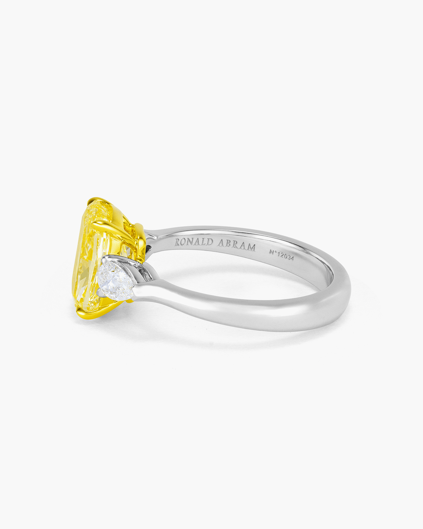 2.62 carat Cushion Cut Yellow and White Diamond Ring