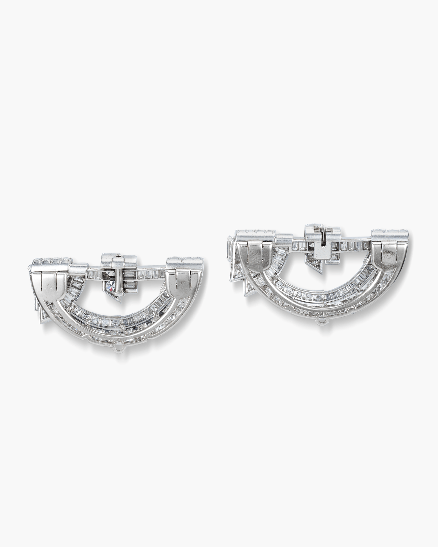 Art Deco Diamond Double Clips