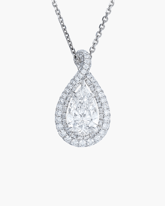 1.21 carat Pear Shape Diamond Pendant Necklace