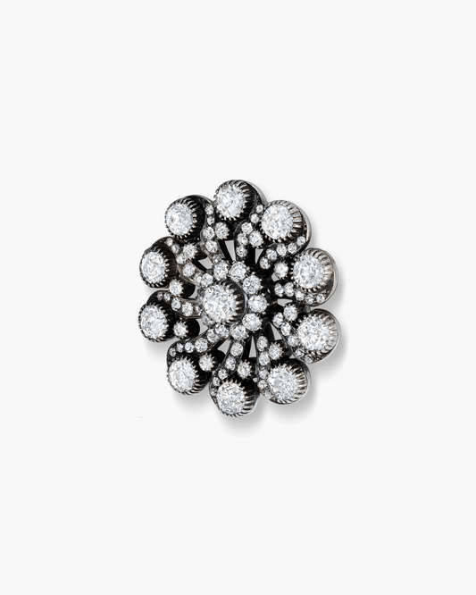 Victorian Diamond Flower Brooch