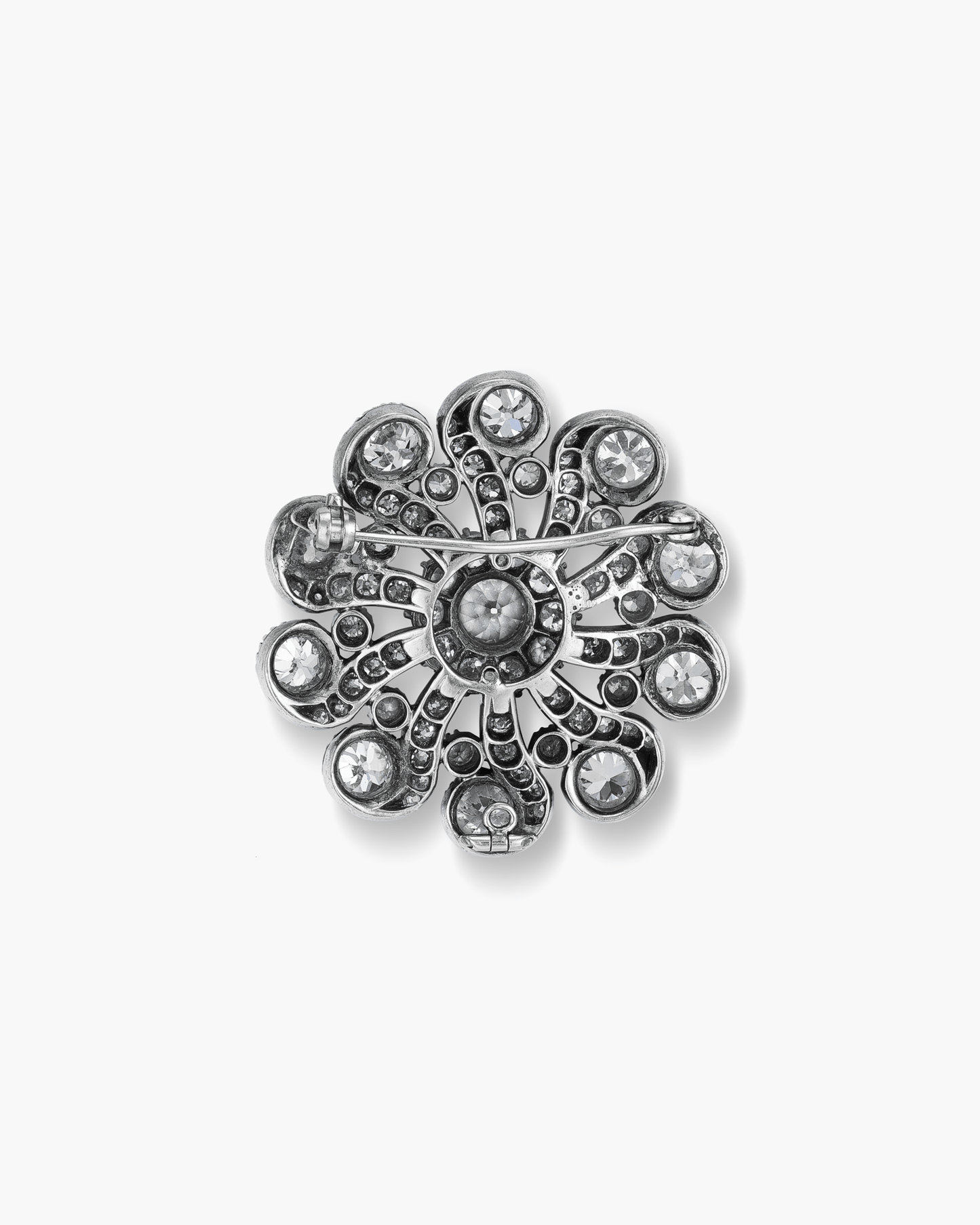 Victorian Diamond Flower Brooch