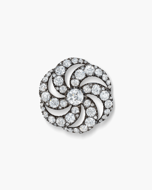 Victorian Diamond Catherine Wheel Brooch
