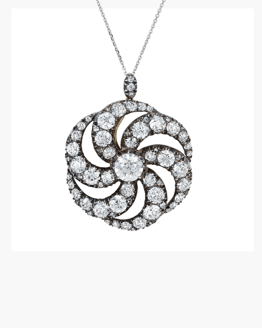 Victorian Diamond Catherine Wheel Brooch