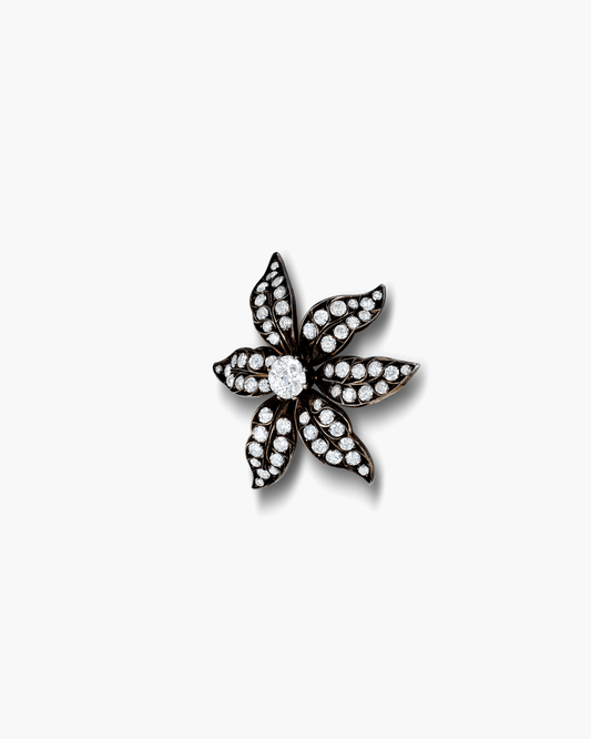Victorian Diamond Flower Brooch