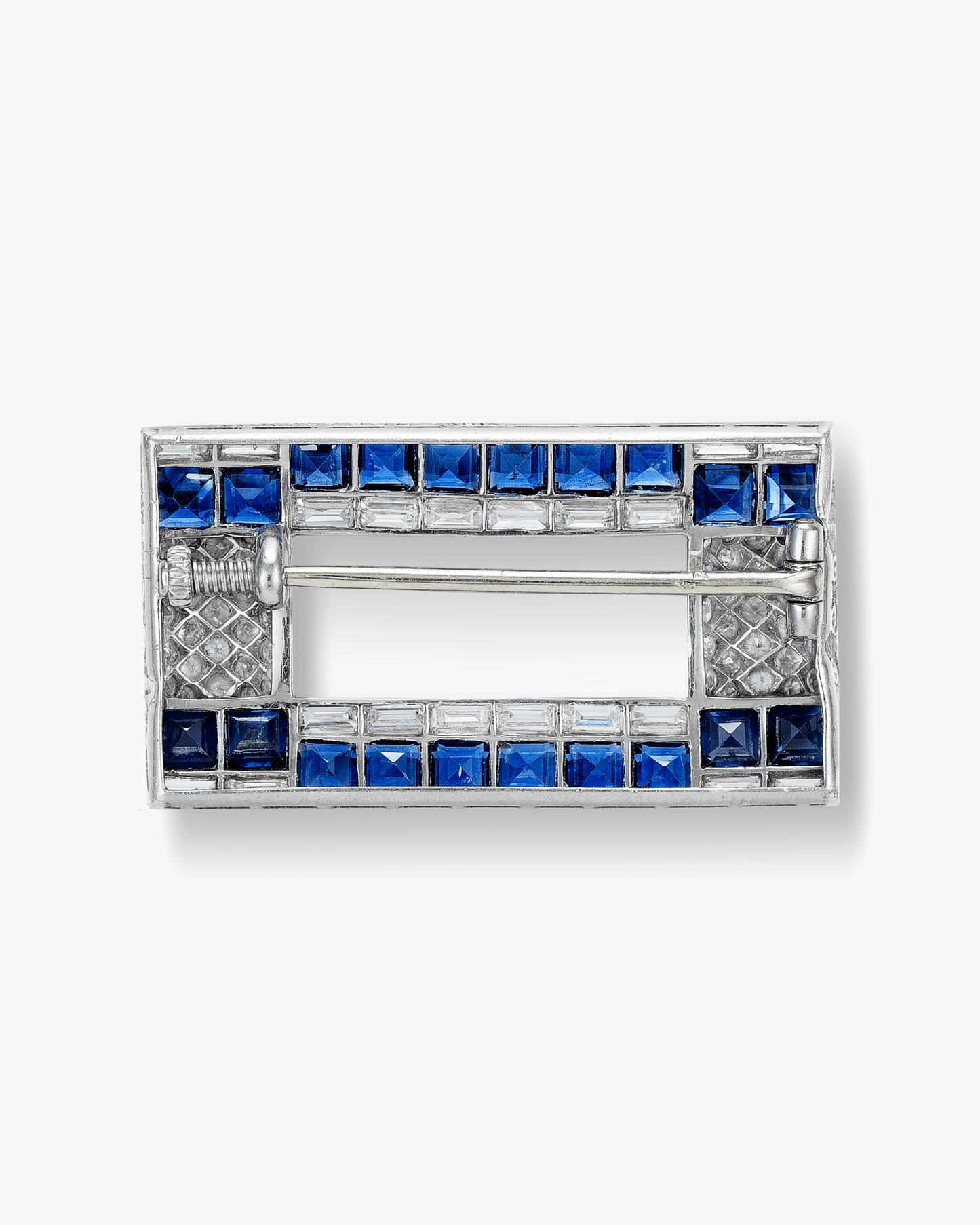 Art Deco Sapphire and Diamond Cadre Brooch by Boucheron