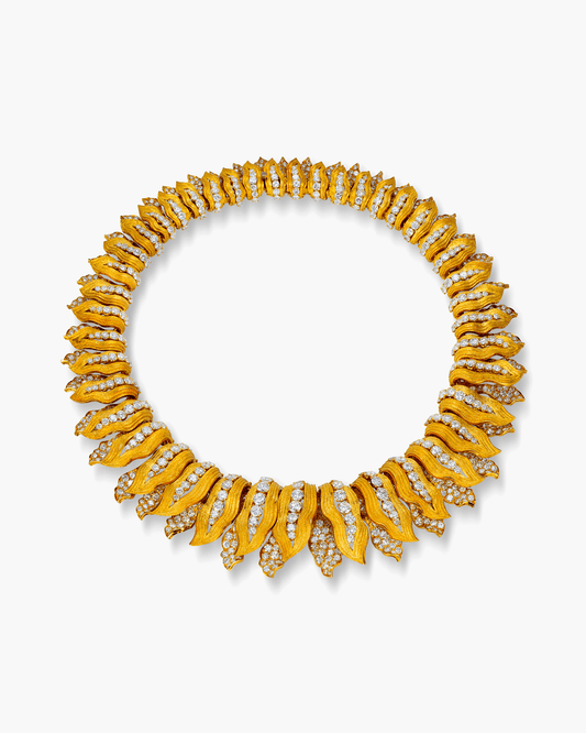 Estate Diamond Foliate Necklace by Bulgari