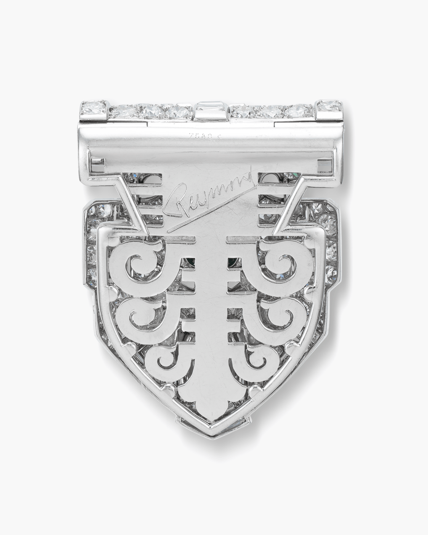 Art Deco Diamond and Emerald Clip by Cartier