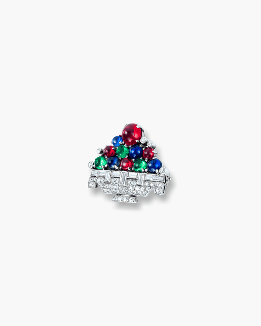 Art Deco Gem Set and Diamond Giardinetto Brooch by Boucheron