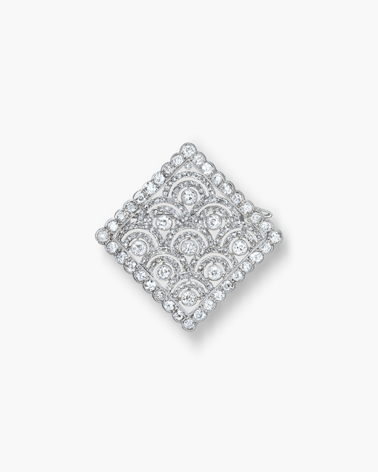 Edwardian Diamond Lozenge Brooch by Cartier