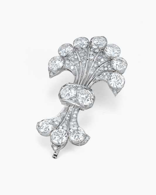 Art Deco Diamond Fleur-de-lys Brooch