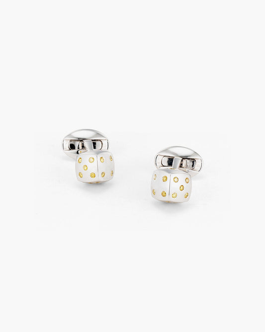 Yellow Diamond Dice Cufflinks