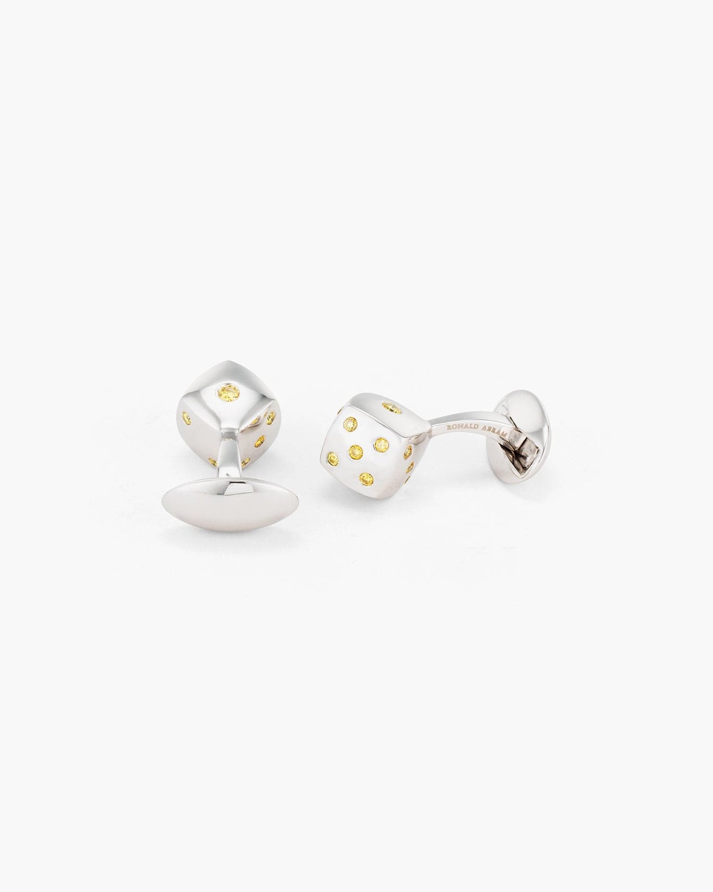 Yellow Diamond Dice Cufflinks