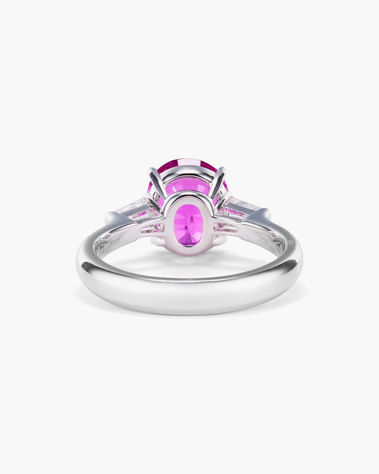 3.25 carat Oval Shape Ceylon Pink Sapphire and Diamond Ring