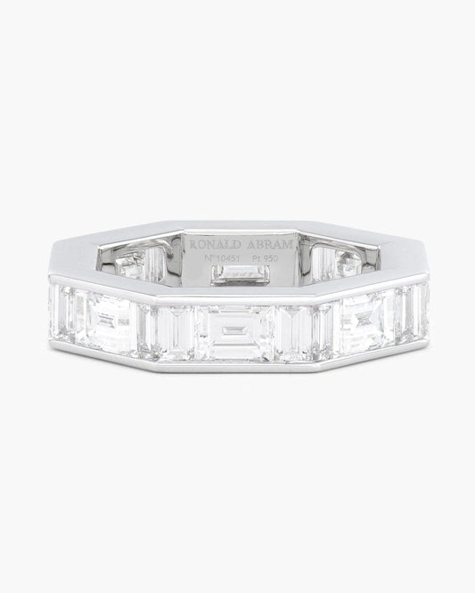 Gentlemen's Baguette Diamond Hexagonal Eternity Ring