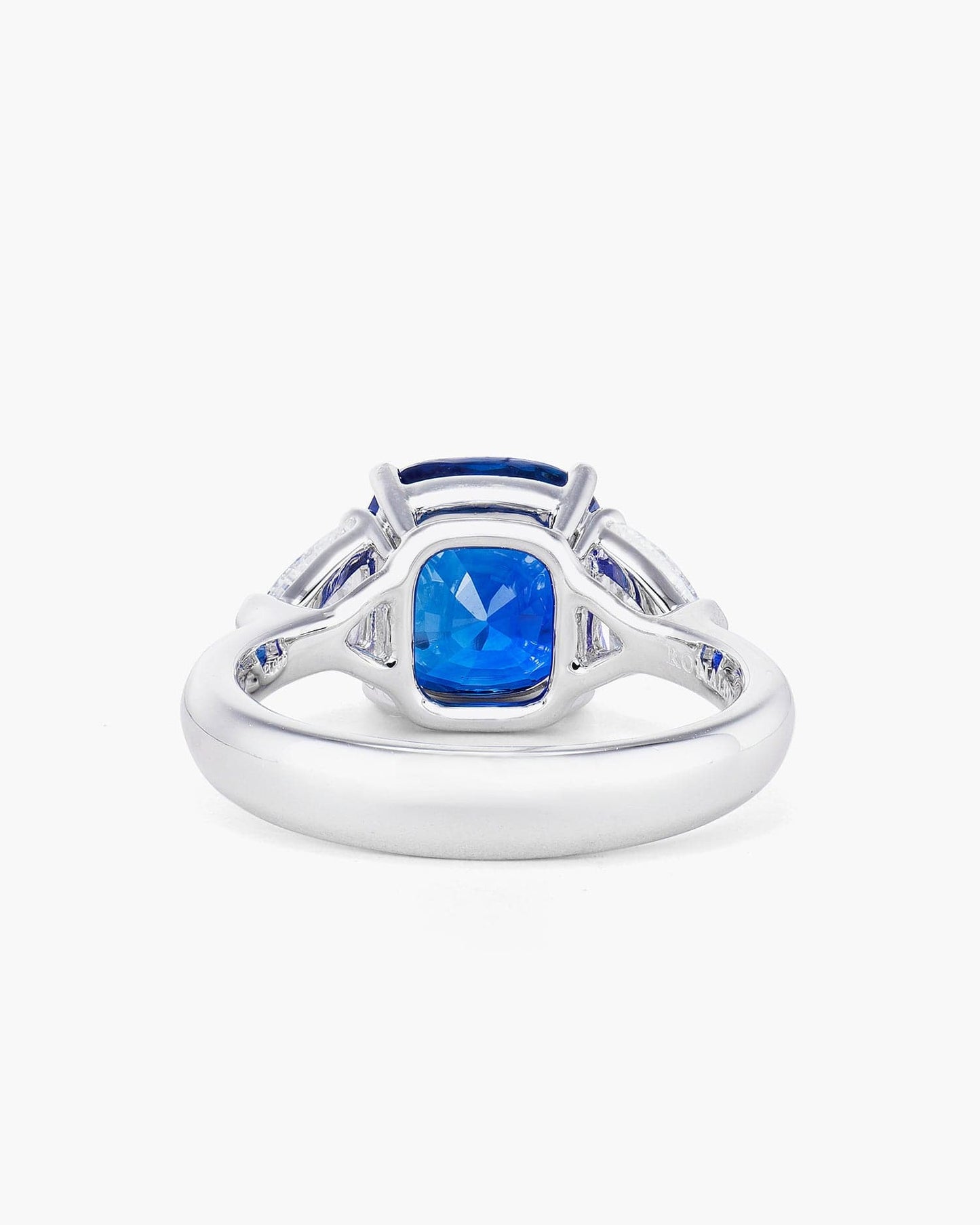 4.54 carat Cushion Cut Ceylon Sapphire and Diamond Ring