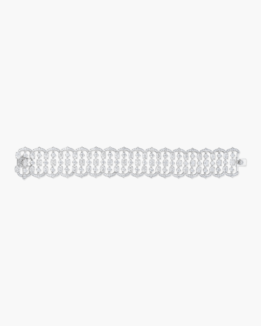 Oval Shape and Round Diamond Arch Bracelet