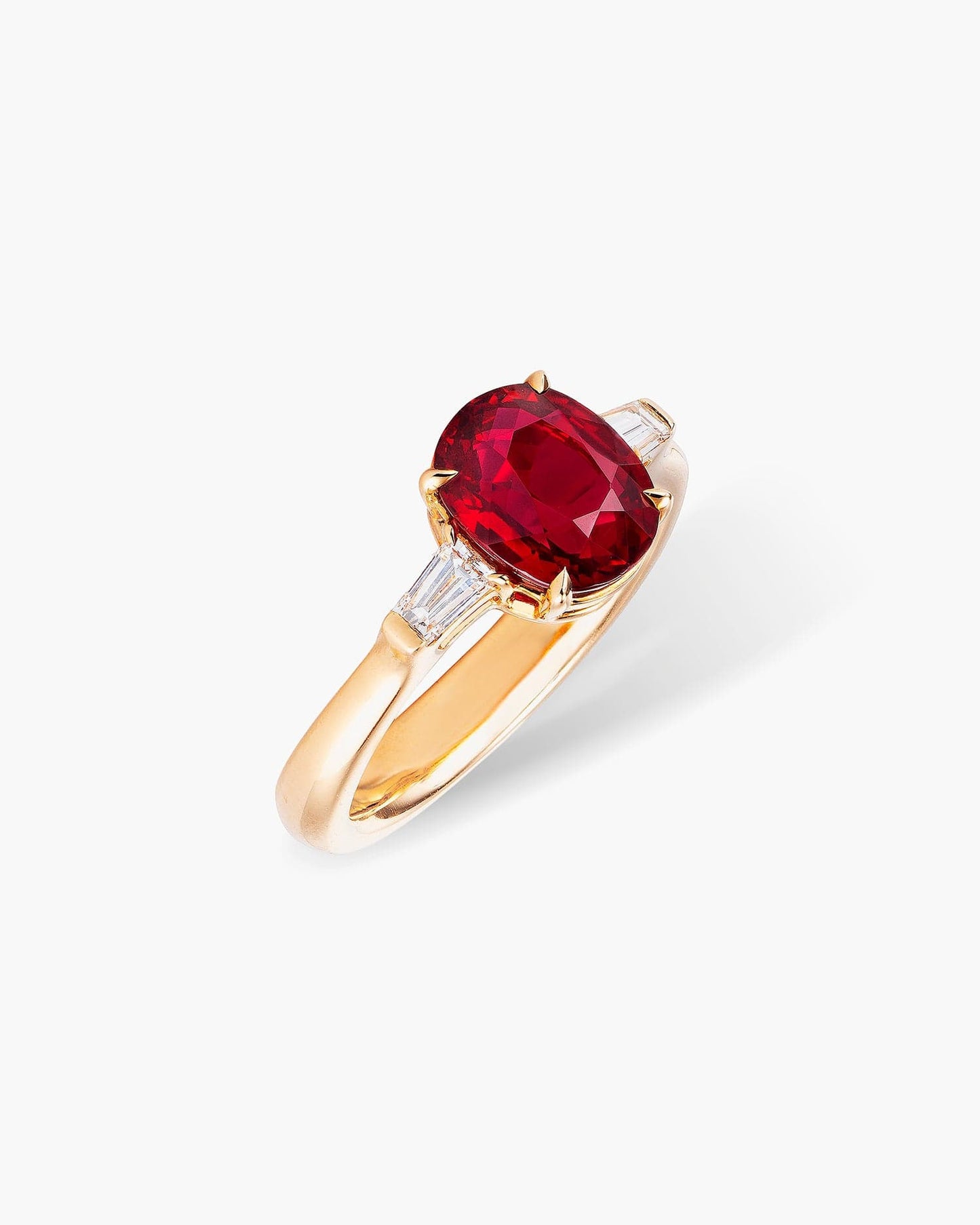 2.54 carat Oval Shape Mozambique Ruby and Diamond Ring