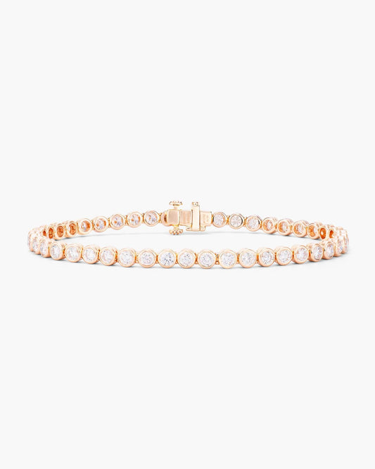 Round Brilliant Cut Diamond Rose Gold Bracelet (0.08 carat)