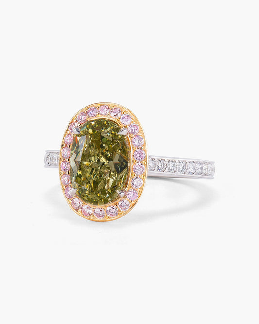 2.01 carat Oval Shape Chameleon Diamond Ring