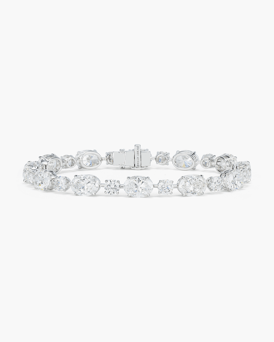Oval Shape and Round Brilliant Cut Diamond Bracelet (1.00 carat)