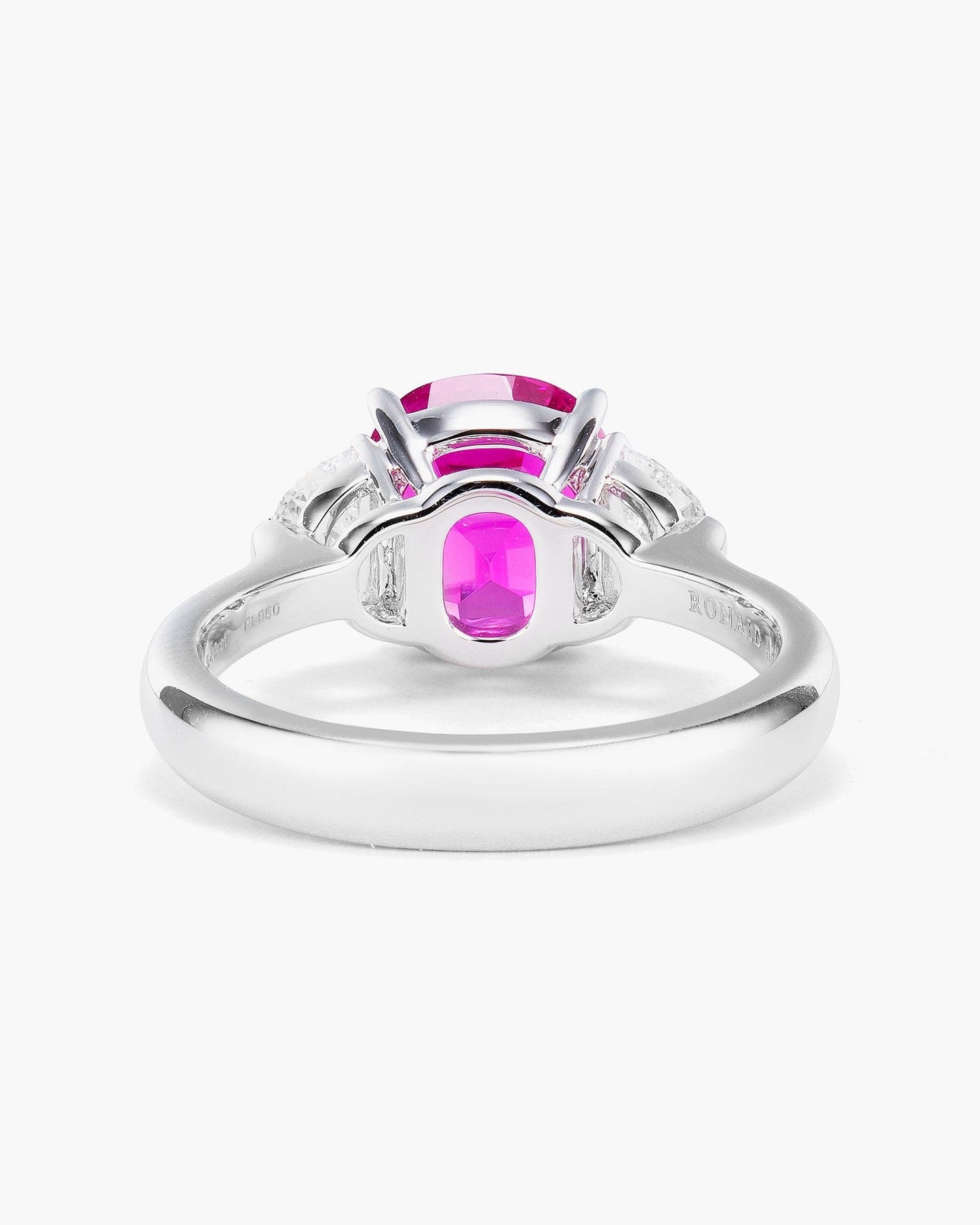3.43 carat Cushion Cut Ceylon Pink Sapphire and Diamond Ring