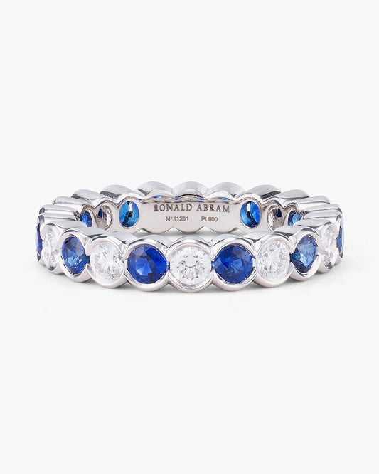 Round Cut Sapphire and Diamond Eternity Ring (0.12 carat)