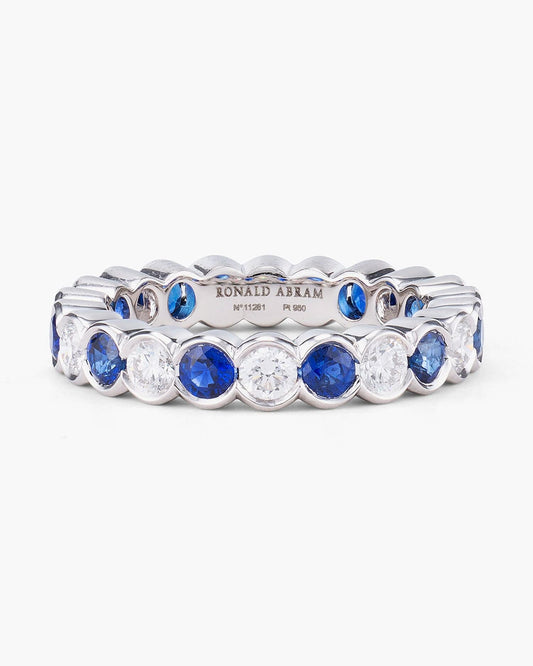 Round Cut Sapphire and Diamond Eternity Ring (0.12 carat)