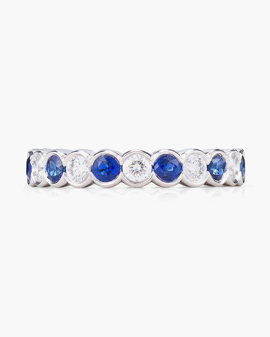Round Cut Sapphire and Diamond Eternity Ring (0.12 carat)