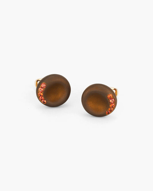 Orange Sapphire and Bronze Titanium Cufflinks