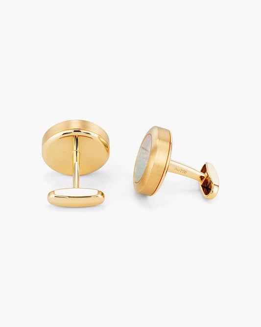 Emerald and Mother of Pearl Floating Cufflinks