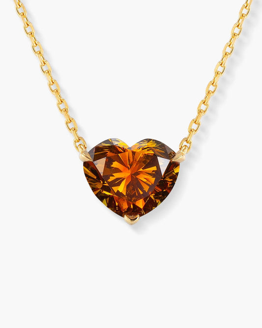 2.00 carat Heart Shape Brown Diamond Pendant Necklace