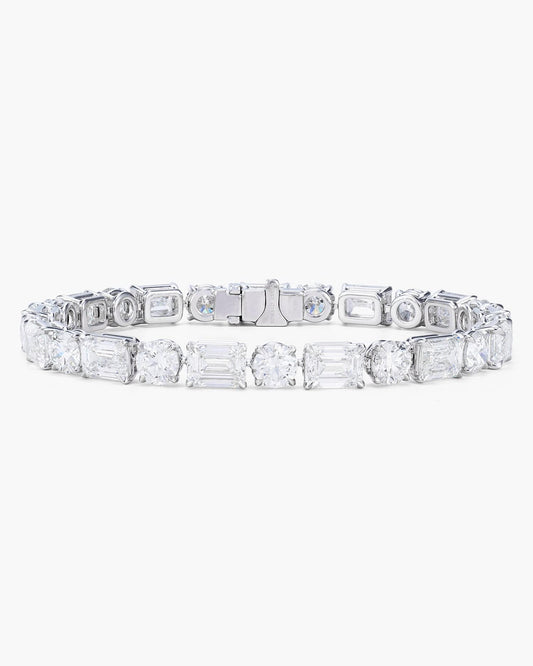 Emerald Cut and Round Brilliant Cut Diamond Bracelet (1.00 carat)