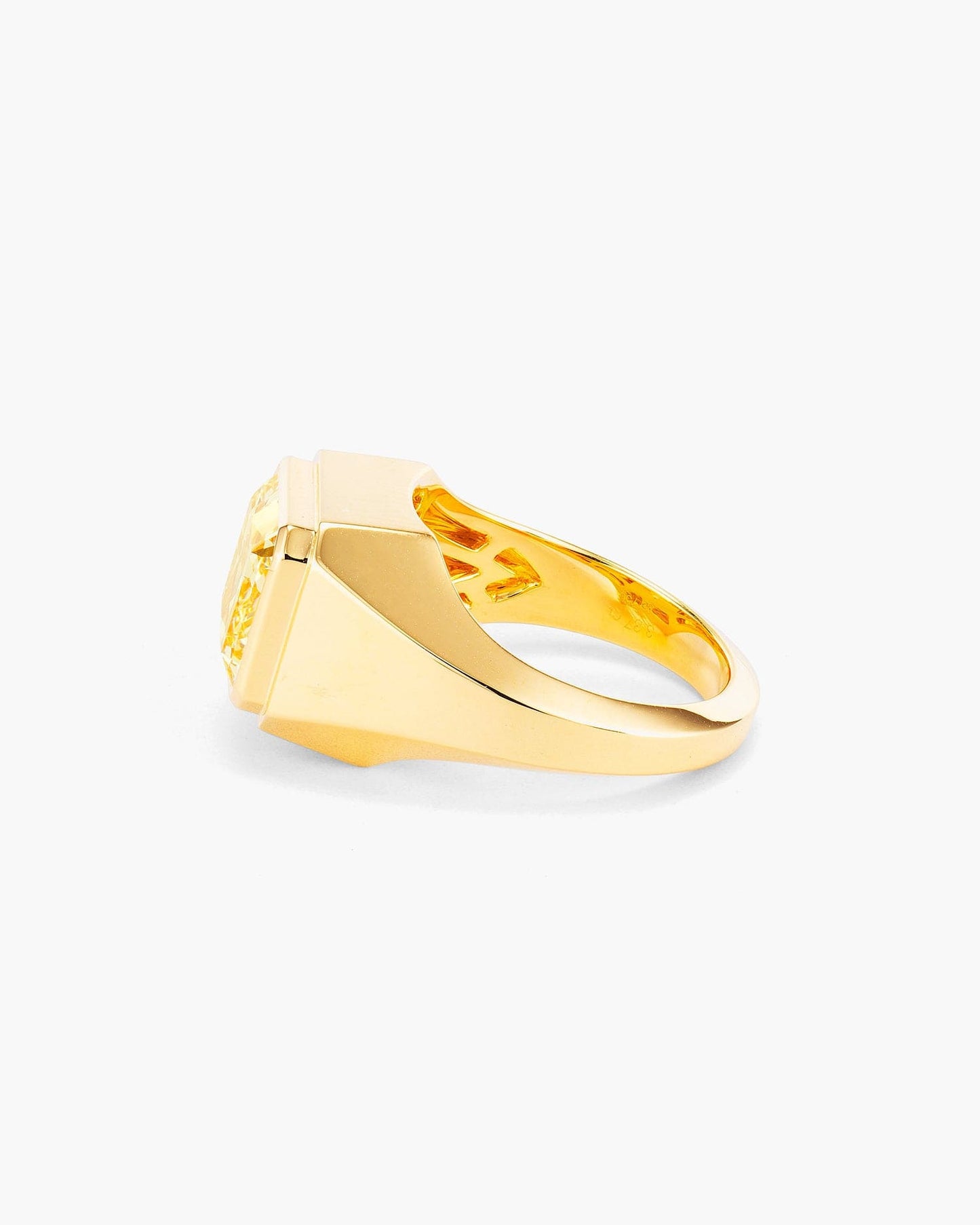 3.37 carat Radiant Cut Yellow Diamond Ring