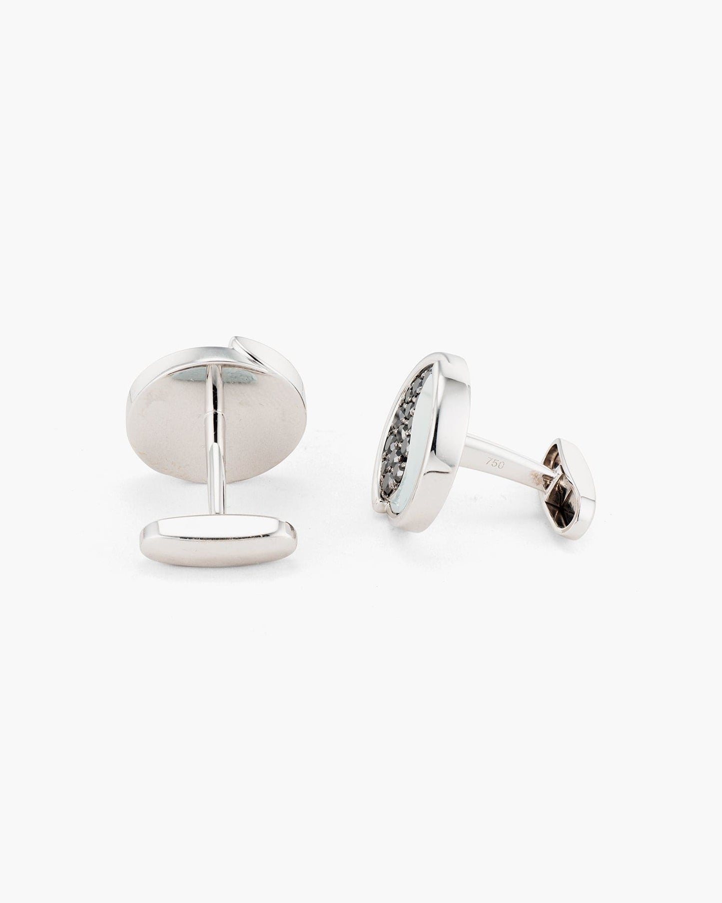 White and Black Diamond Yin Yang Cufflinks