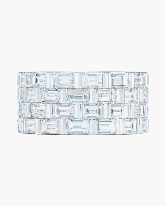 4-Row Baguette Diamond Platinum Eternity Ring