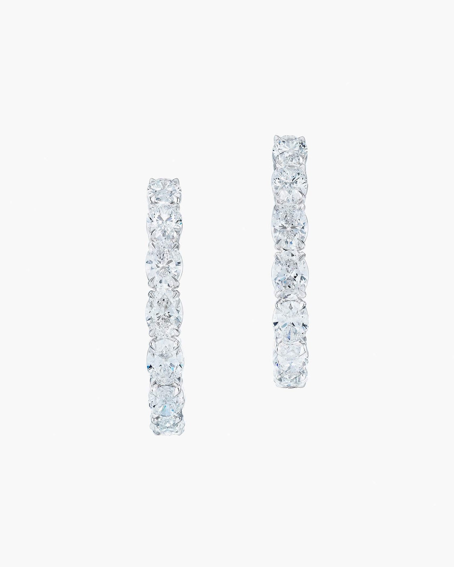 Oval Shape Diamond Hoop Earrings (0.50 carats)