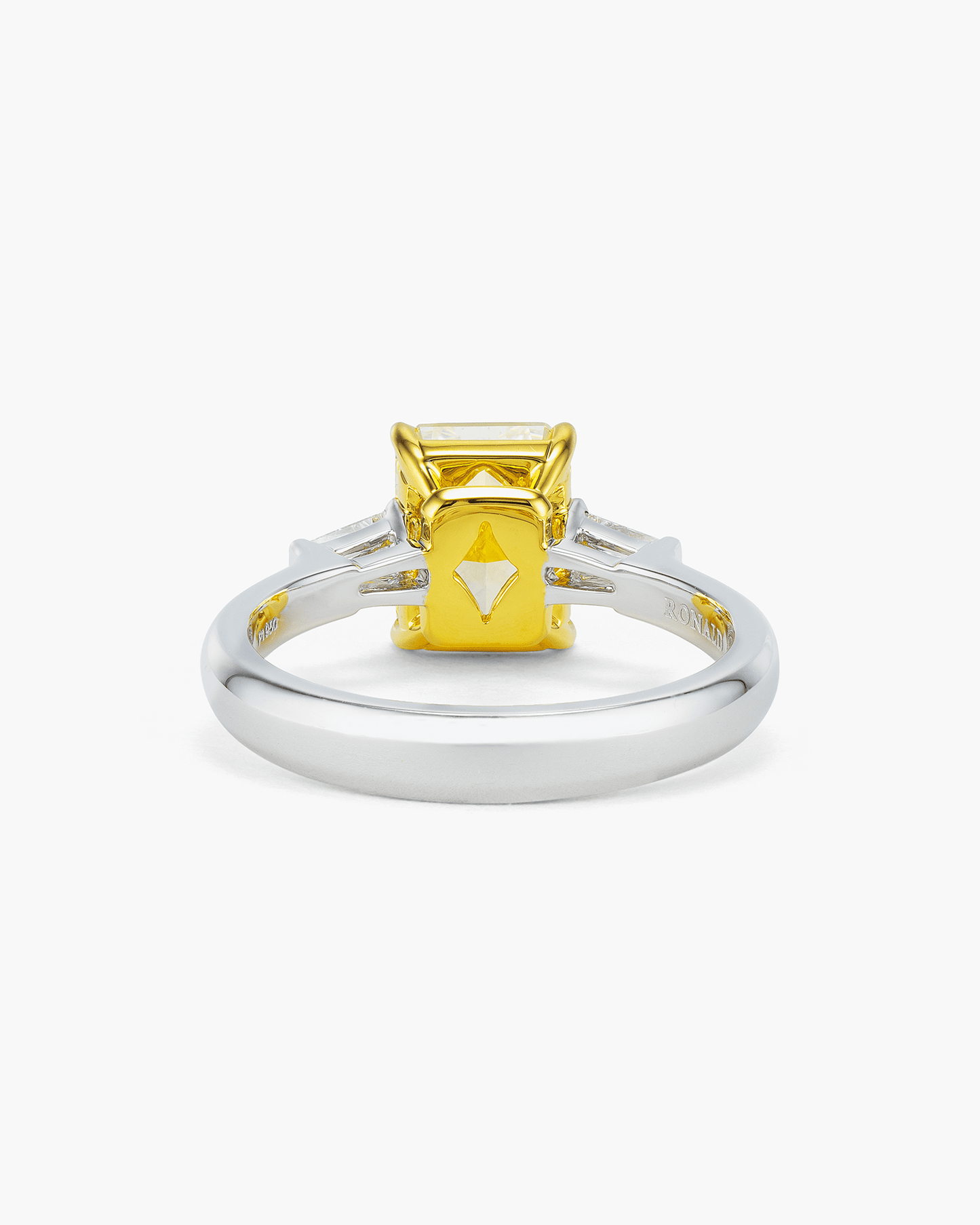 2.15 carat Radiant Cut Yellow and White Diamond Ring