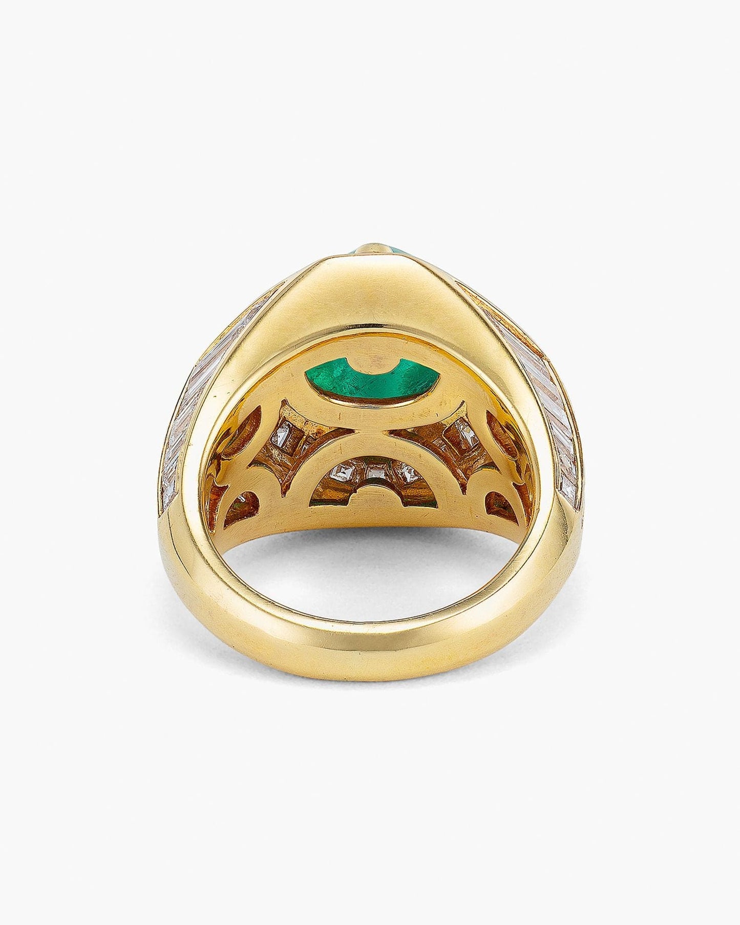 5.25 carat Sugar Loaf Colombian Emerald and Diamond Ring