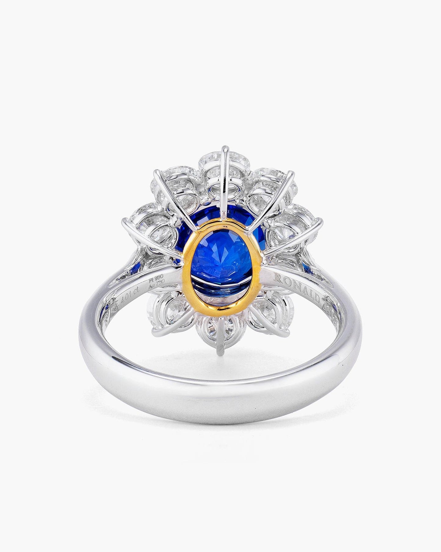 4.01 carat Oval Shape Sapphire and Diamond Ring