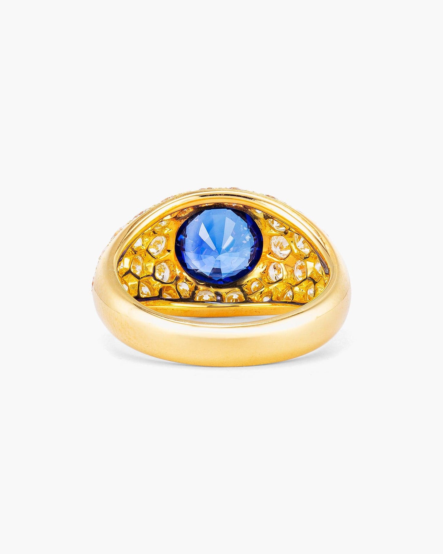 2.33 carat Round Cut Sapphire and Diamond Ring