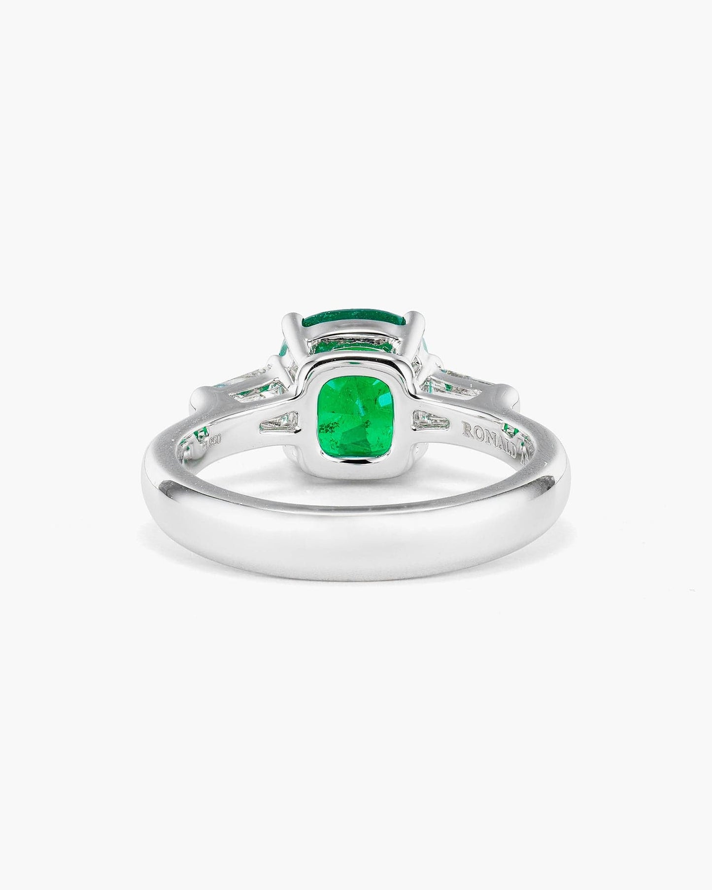 2.21 carat Cushion Cut Colombian Emerald and Diamond Ring