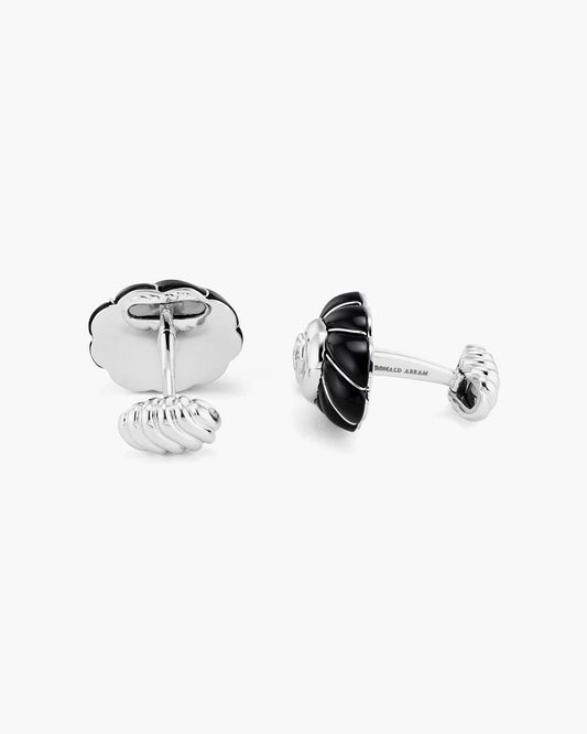 Diamond and Onyx Fan Cufflinks