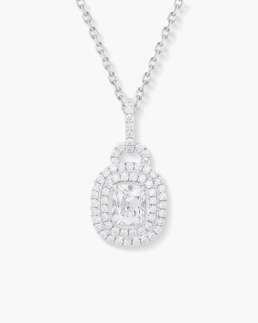 0.63 carat Antique Cushion Cut Diamond Pendant Necklace
