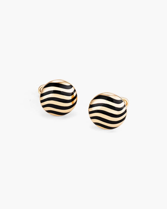 Black Resin Waves Cufflinks