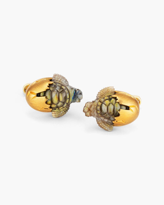 Labradorite Hatching Turtle Cufflinks