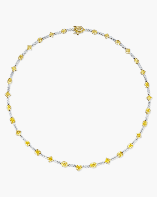 Fancy Shaped Yellow Diamond Necklace, 10.41 carats