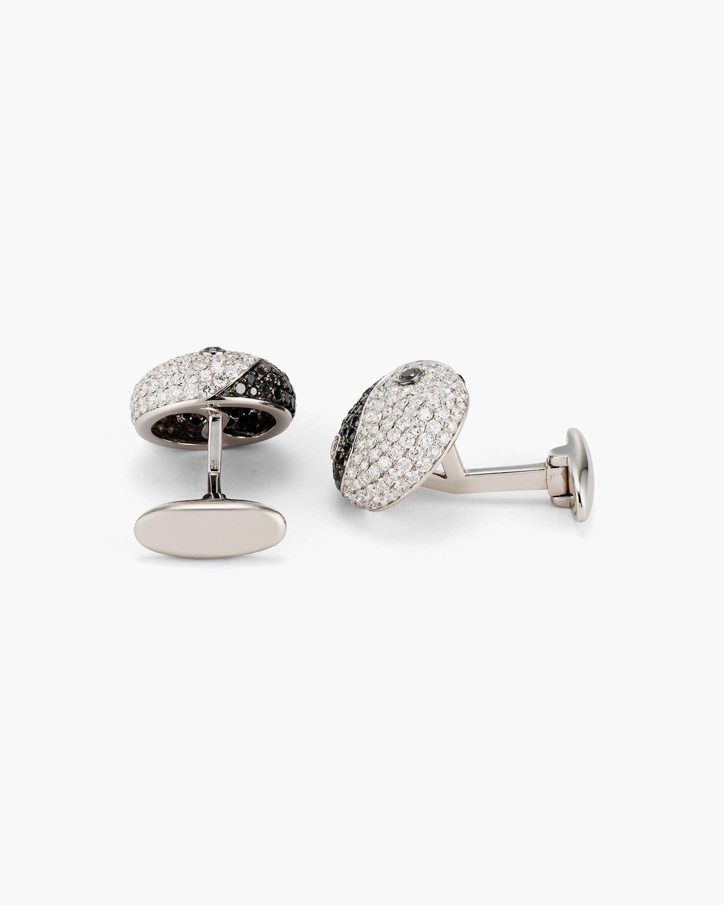 Black and White Diamond Yin Yang Cufflinks